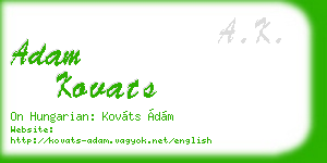 adam kovats business card